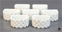 Basket Weave Design Napkin Rings 7pc