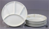 Sectioned White Plates 6pc