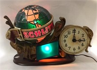 1976 Schlitz Beer Light Globe Clock Advertising