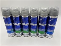 6 Cans Gillette Shaving Gel