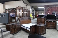 QUALITY MARBLE TOP 5PC QUEEN SIZE BEDROOM SET