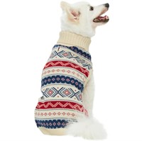 Chic Fair Isle Dog Sweater in Creamy White