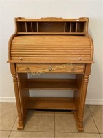 Roll Top Desk, Oak, Small Convenient Size