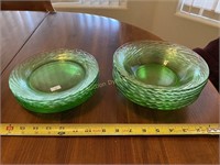 Green Pyrex Luncheon Plates & Bowls