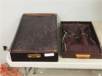 2- leather cutlery/ flatware cases