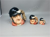 Doulton character jugs-set of 3 "Gone Away"