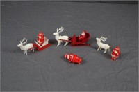 Lot of Plastic Santas & Reindeers