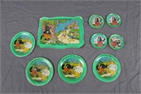 Three Little Pigs Childs Tin Plates & Tray