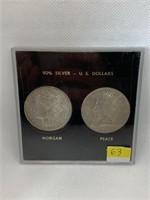 1883 Morgan BU & 1922 Peace BU Silver Dollars