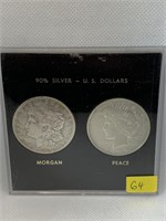 1921 Morgan BU & 1923 Peace BU Silver Dollars