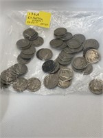 50 Buffalo Nickels Faded Dates