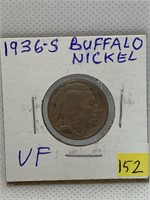 1936-S VF Buffalo Nickel