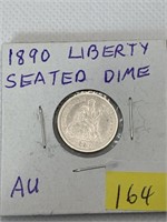 1890 AU Liberty Seated Dime