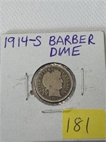 1914 S Barber Dime