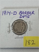 1914 D Barber Dime