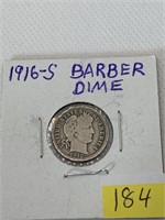 1916 S Barber Dime