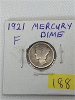 1921 F Mercury Dime