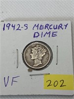 1942 S VF Mercury Dime