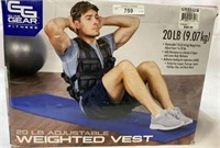 Go Time Gear 20 lb. WEIGHTED VEST - adjustable