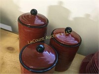 set of 3 canisters plastic seal good condition