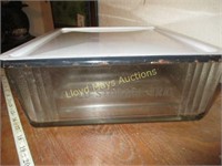 Vintage Glass Refrigerator Cold Tray w/ Lid