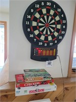 Electronic dart board w/ puzzles and games