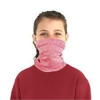 Kids Neck Warmer/face Mask Pink with Black Stars