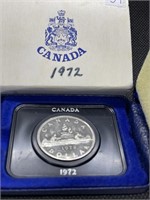 Canada 1972 CANOE SIlver Proof Dollar in Originalx