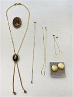 Goldtone Jewelry, 14 K Chains, Earrings