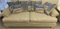 Weberg Patterned Fabric Sofa W/ Accent Pillows