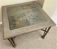 Metal Frame Synthetic Slate Top Side/ End Table