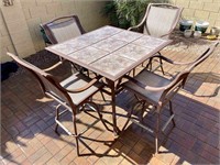 High Top Patio Table, High Back Barstool/ Chairs