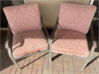 2pc Metal Frame Patio Chairs W/ Cushions