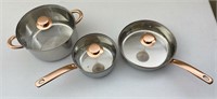 6pc Coppertone Accent Cookware With Lids