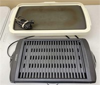 2pc Electric Grill, Non Stick Flat Griddle