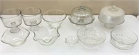 Clear Glass Bowls, Cake Plate Stands, Footed Bowl
