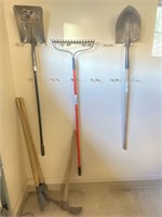 Hand, Yard Tools: Shovels, Rake, Pickax, Post Hole