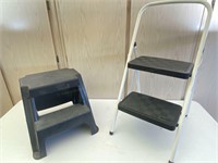 2pc Folding To Step Stool, Solid Step Stool
