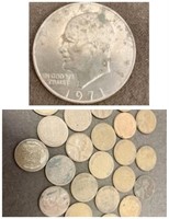 '71 Eisenhower Dollar & Wheat Pennies