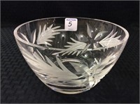Heavy Lenox  Etched Glass Lead Crystal Bowl