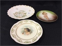 Lot of 3 Painted Plates Including