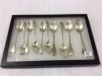 Lot of 10 Various Sterling Silver Teaspoons