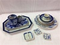 Lg. Group of Flo Blue & Various Plates