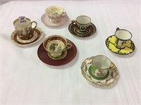 Lot of 6 Victorian Painted Demitasse Cups &