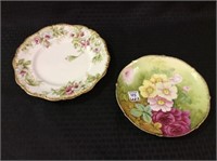 Lot of 2 Floral Painted Plates-Limoge France