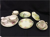 Lg. Group of 16 Floral Painted Pieces Including