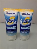 Lot of 2 Coppertone Sport Clear Sunscreen