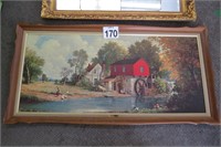 The Red Watermill 26"x52" E. Thomas & Mirror 30x42