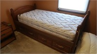 Captains Twin Bed, 2 Drawers w/ Mattress