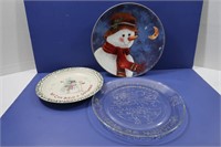 Glass Plate Lot: Holiday - Largest 13"D